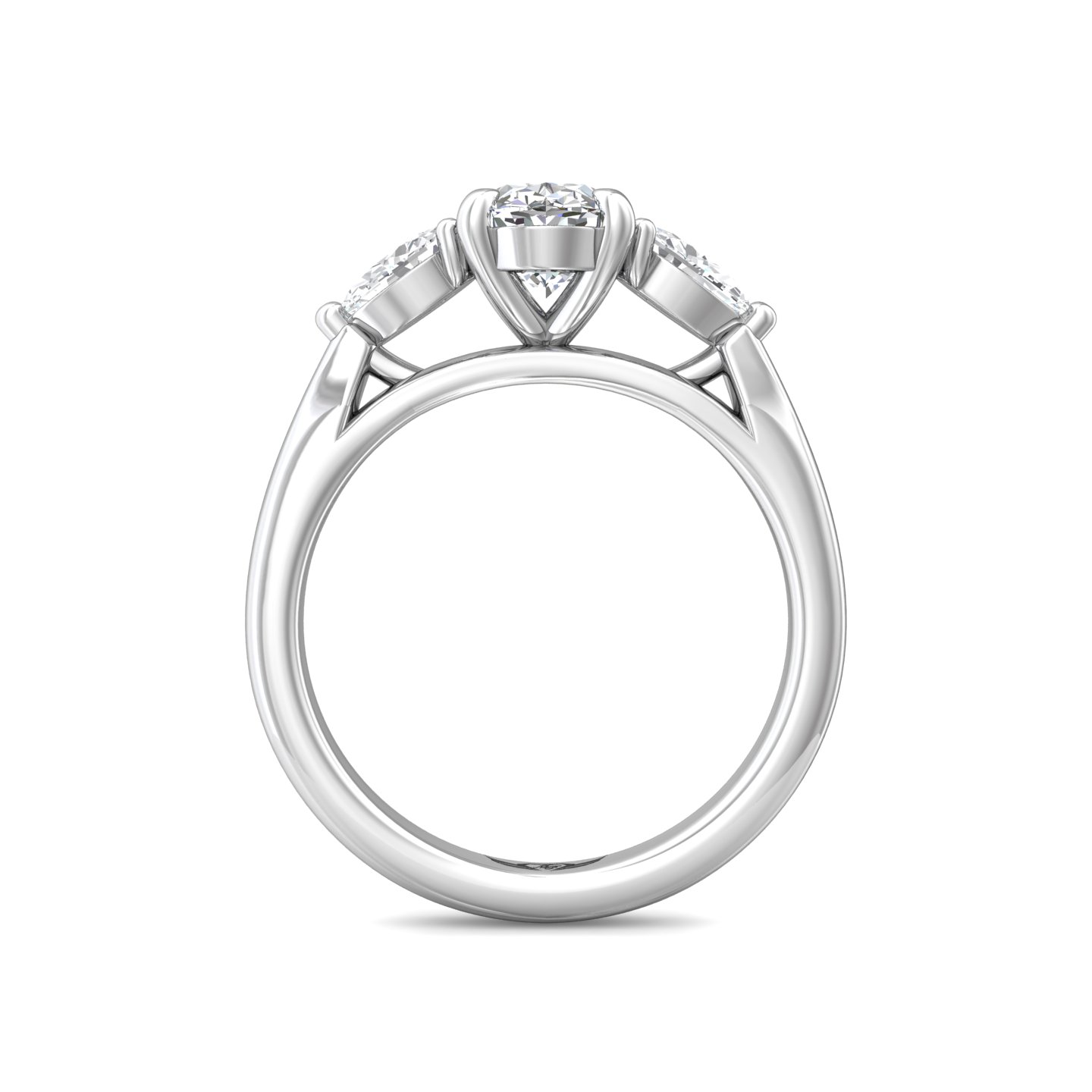 18K White Gold Oval Diamond Engagement Ring