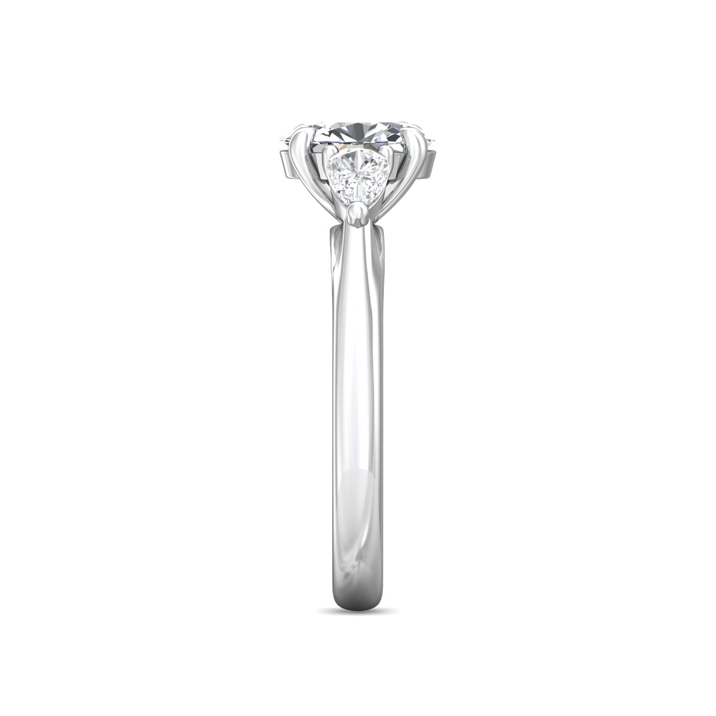 18K White Gold Oval Diamond Engagement Ring