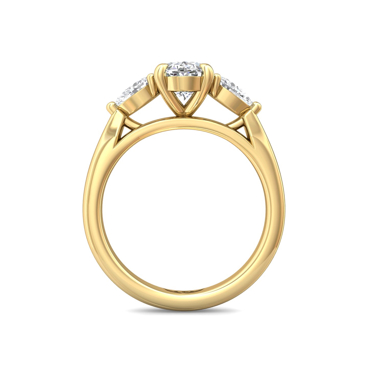 14K Yellow Gold Oval Diamond Engagement Ring