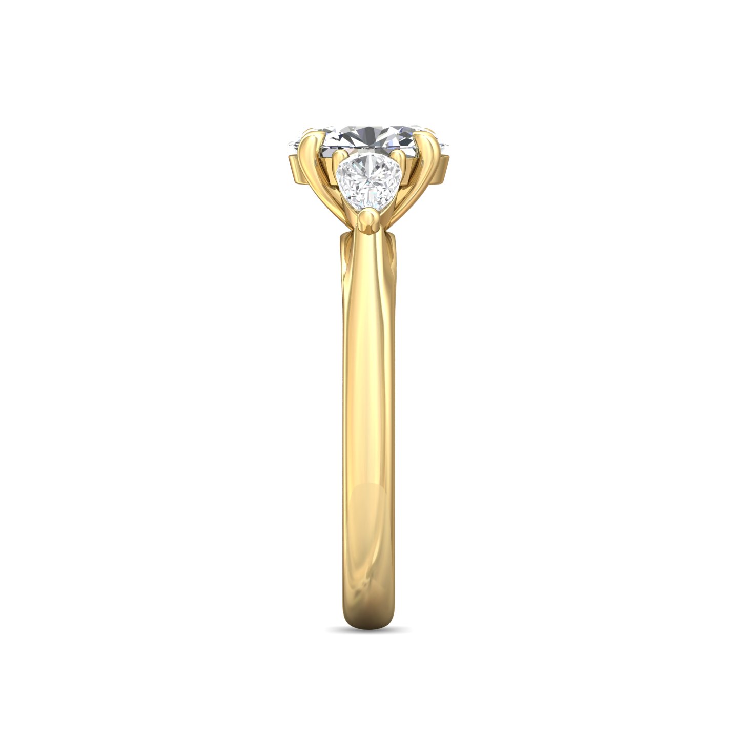 14K Yellow Gold Oval Diamond Engagement Ring
