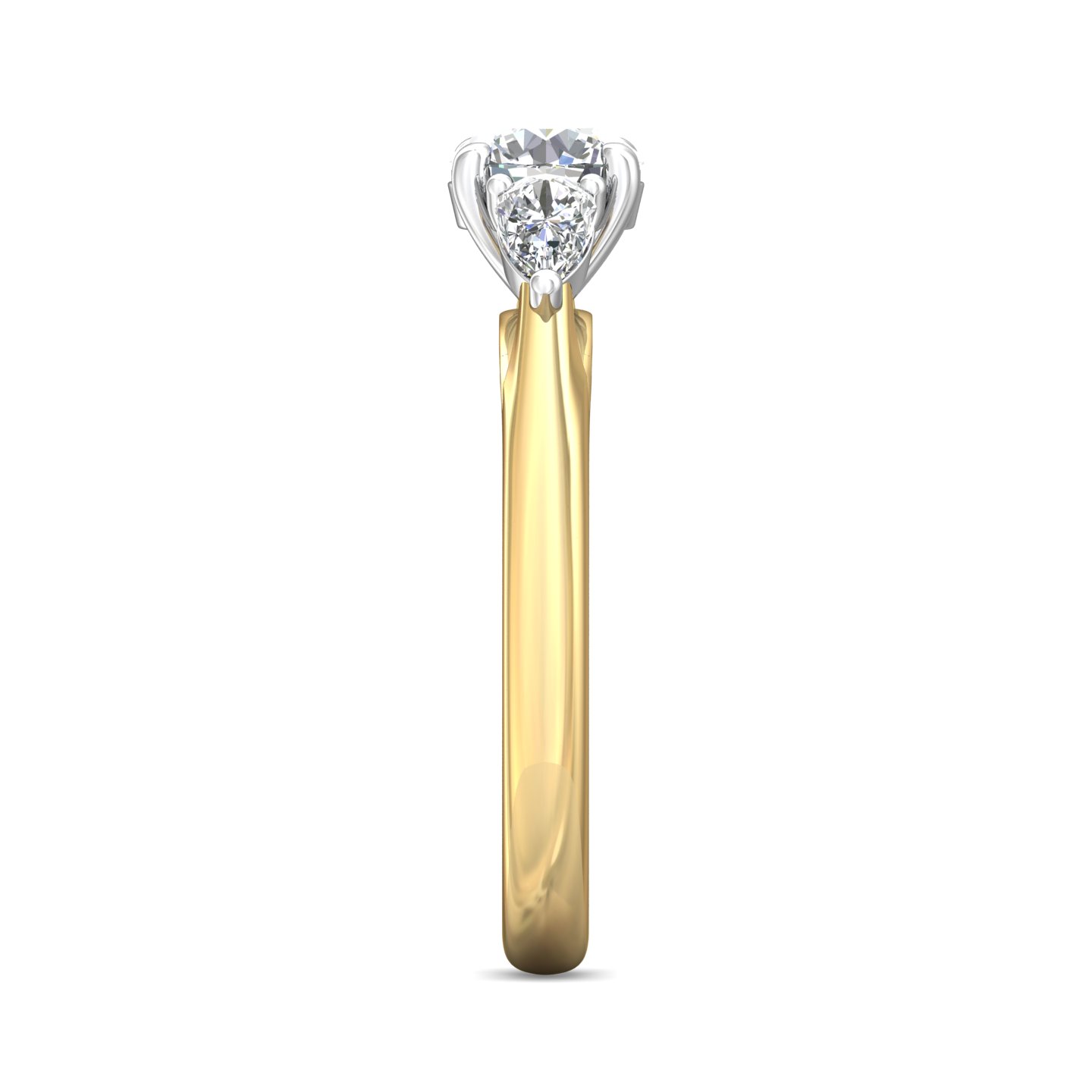 14K Yellow and White Gold Round Diamond Engagement Ring