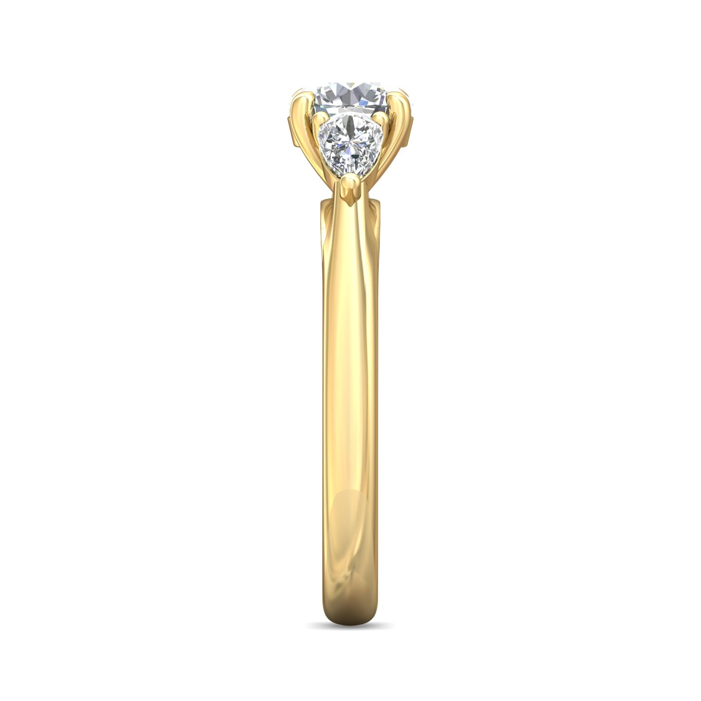 14K Yellow Gold Round Diamond Engagement Ring