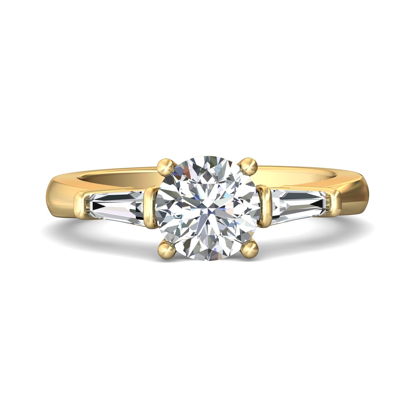 14K Rose and White Gold Round Diamond Engagement Ring