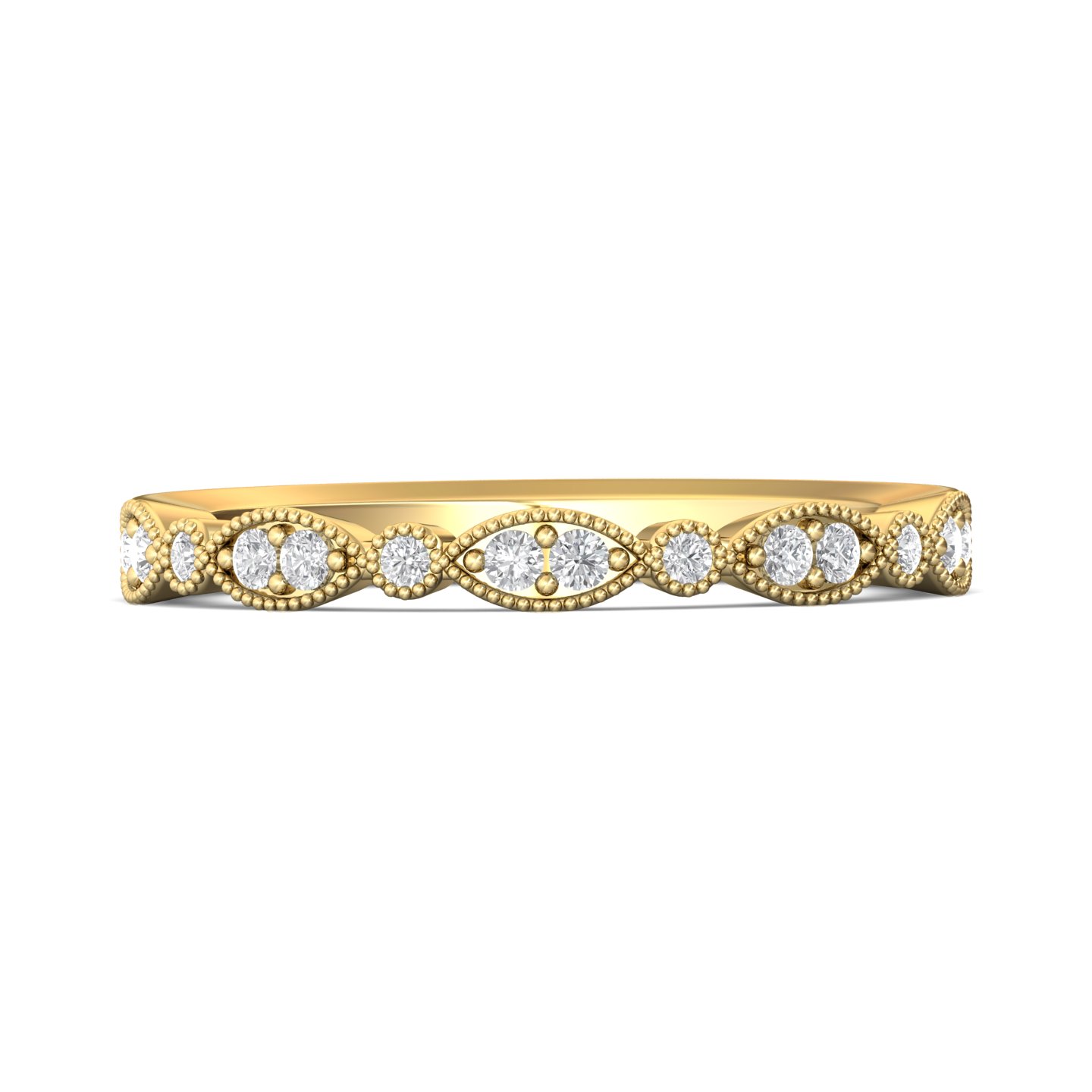 14K Yellow Gold Micropave Wedding Band