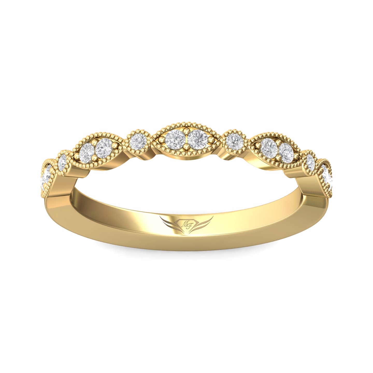 14K Yellow Gold Micropave Wedding Band