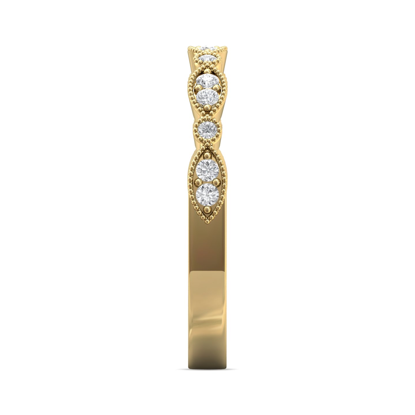 14K Yellow Gold Micropave Wedding Band