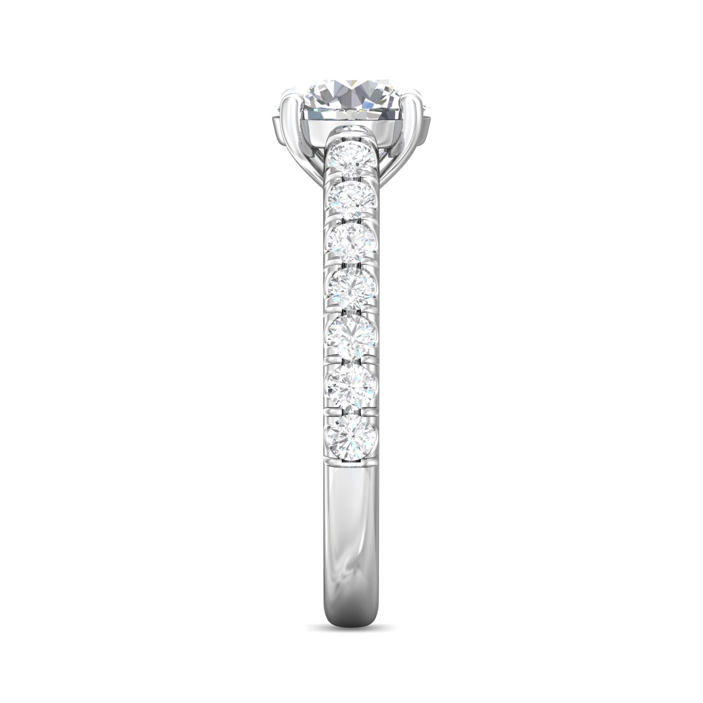 14K White Gold Round Diamond Engagement Ring