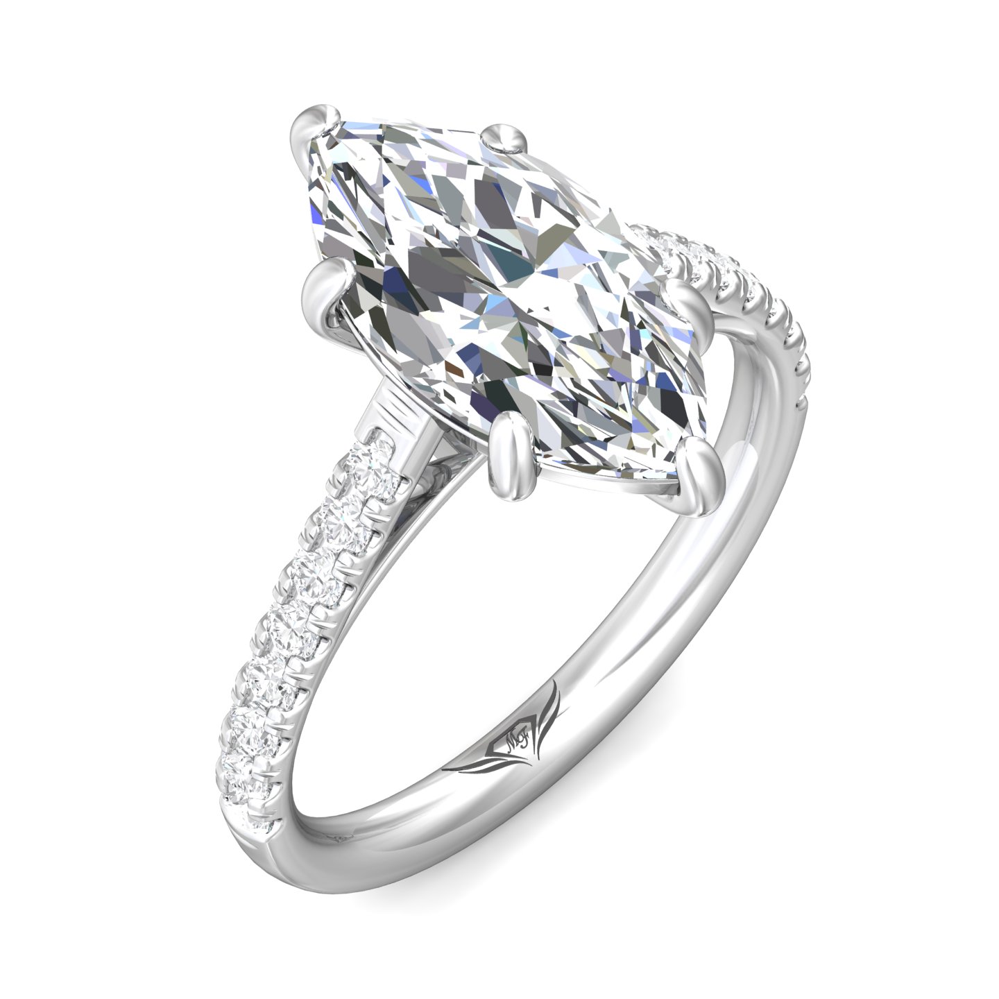 Platinum Marquise Diamond Engagement Ring