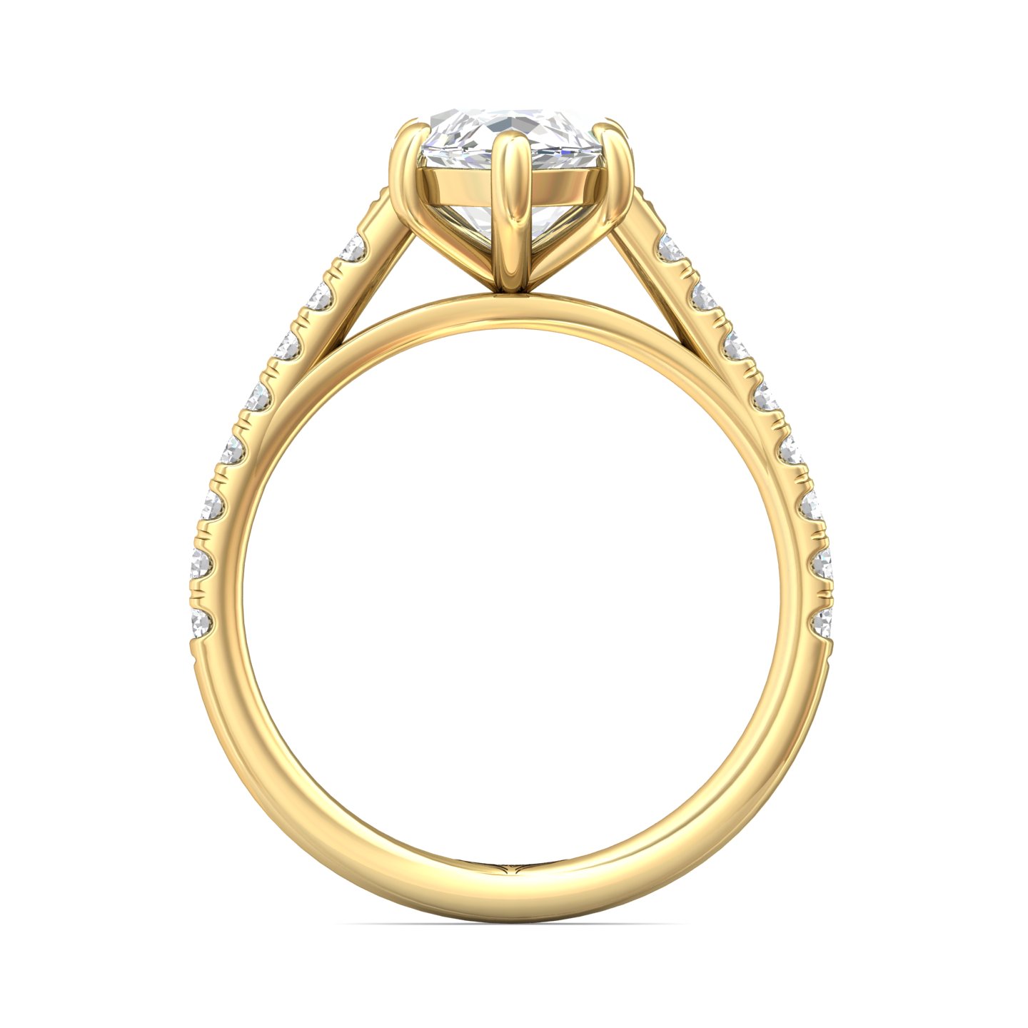 14K Yellow Gold Marquise Diamond Engagement Ring