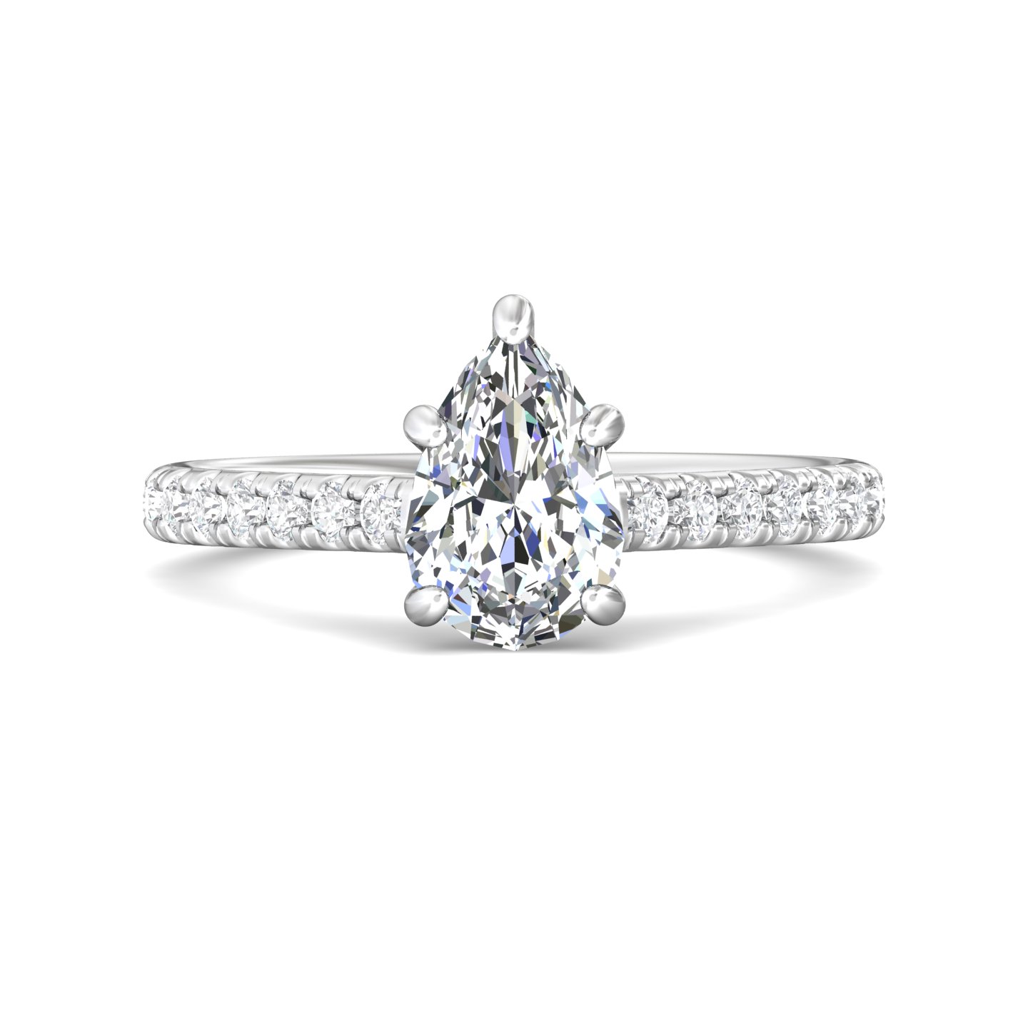 Platinum Pear Shape Diamond Engagement Ring