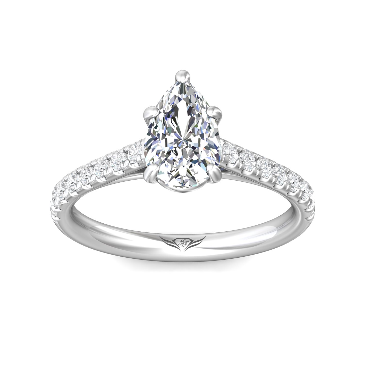 Platinum Pear Shape Diamond Engagement Ring
