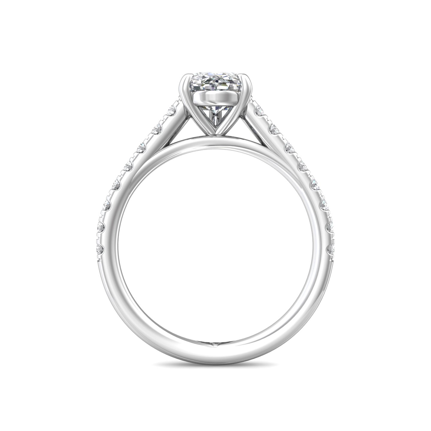 Platinum Pear Shape Diamond Engagement Ring