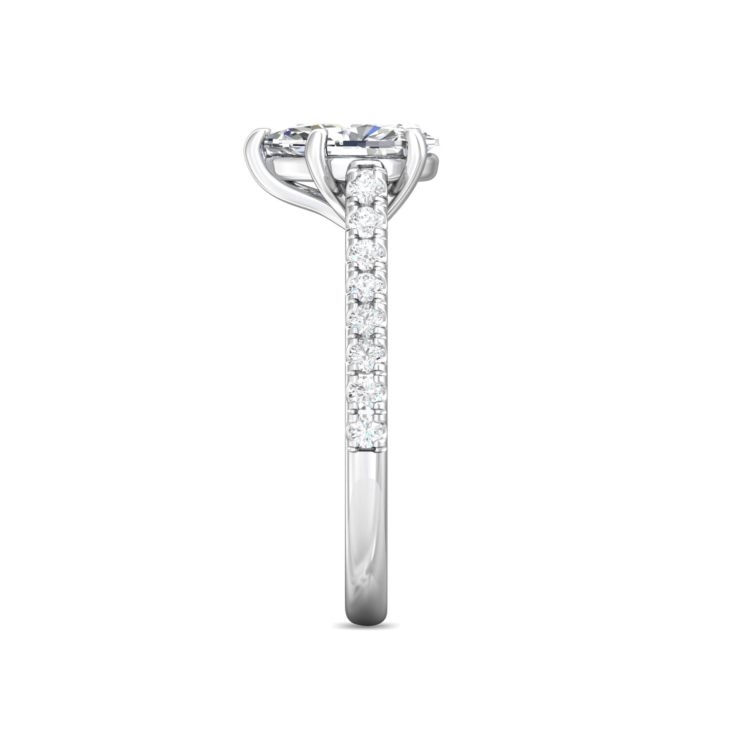 Platinum Pear Shape Diamond Engagement Ring