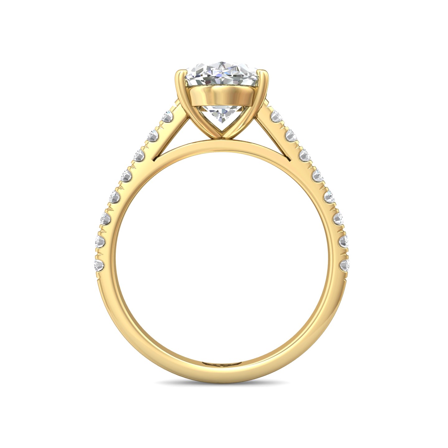 14K Yellow Gold Oval Diamond Engagement Ring