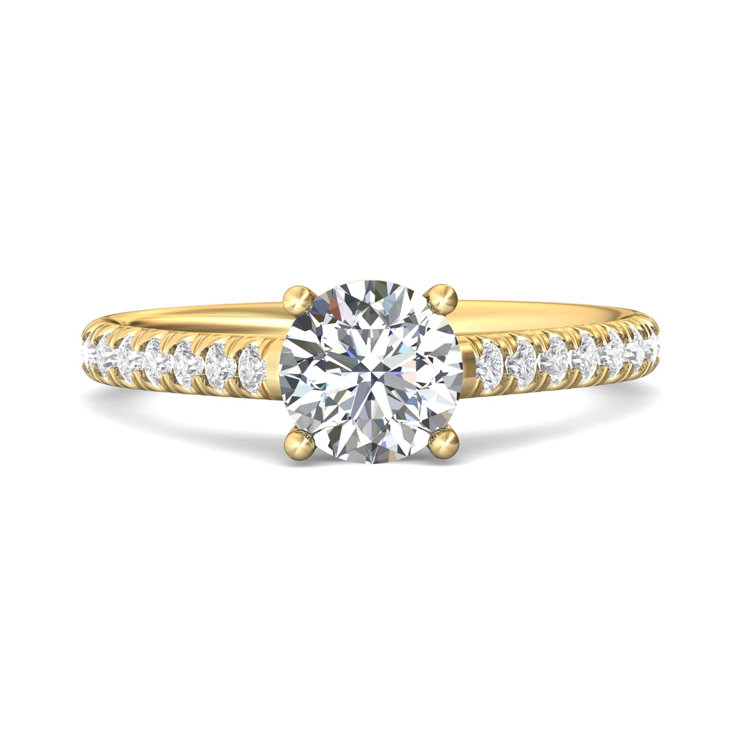14K White Gold Round Diamond Engagement Ring