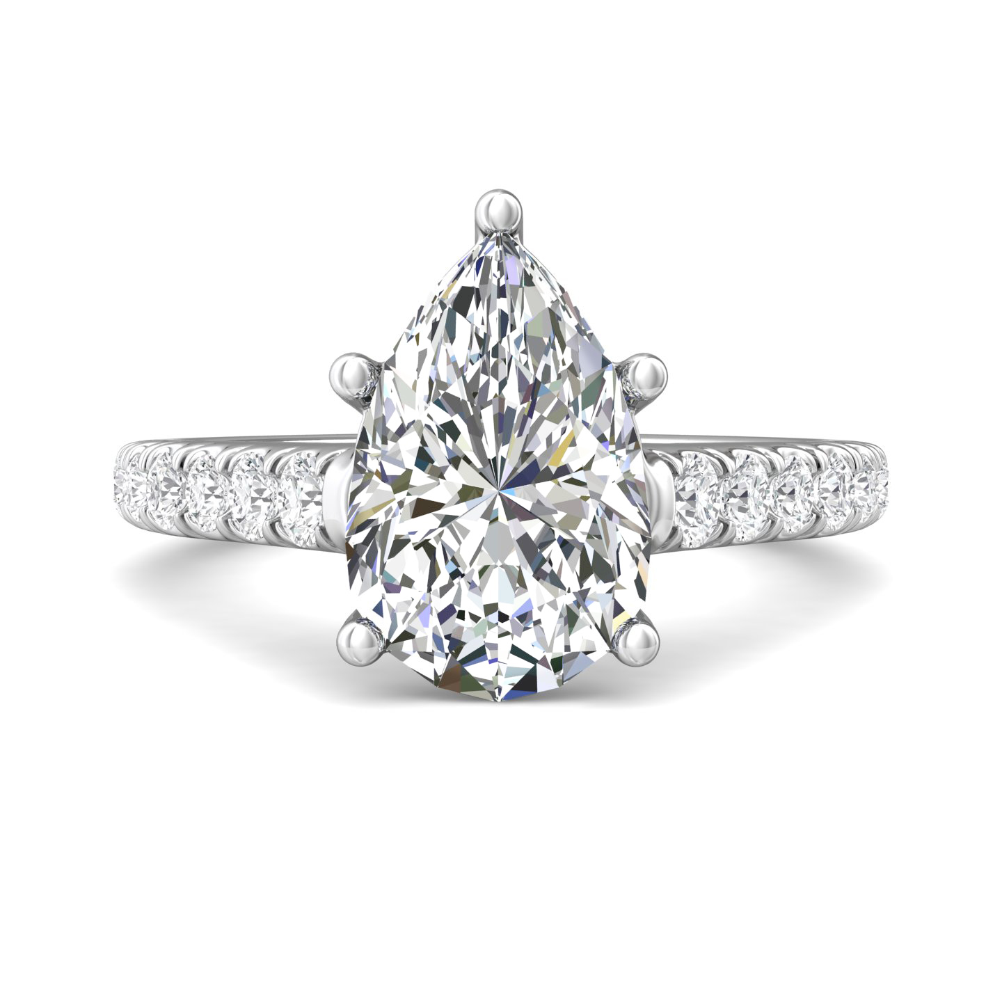 Platinum Pear Shape Diamond Engagement Ring