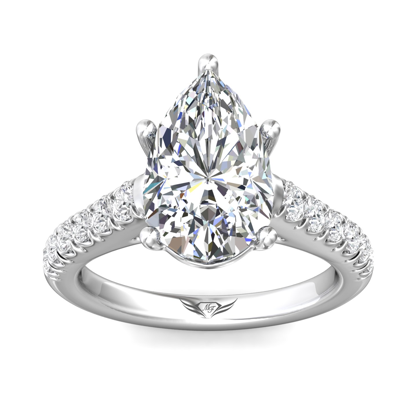 Platinum Pear Shape Diamond Engagement Ring