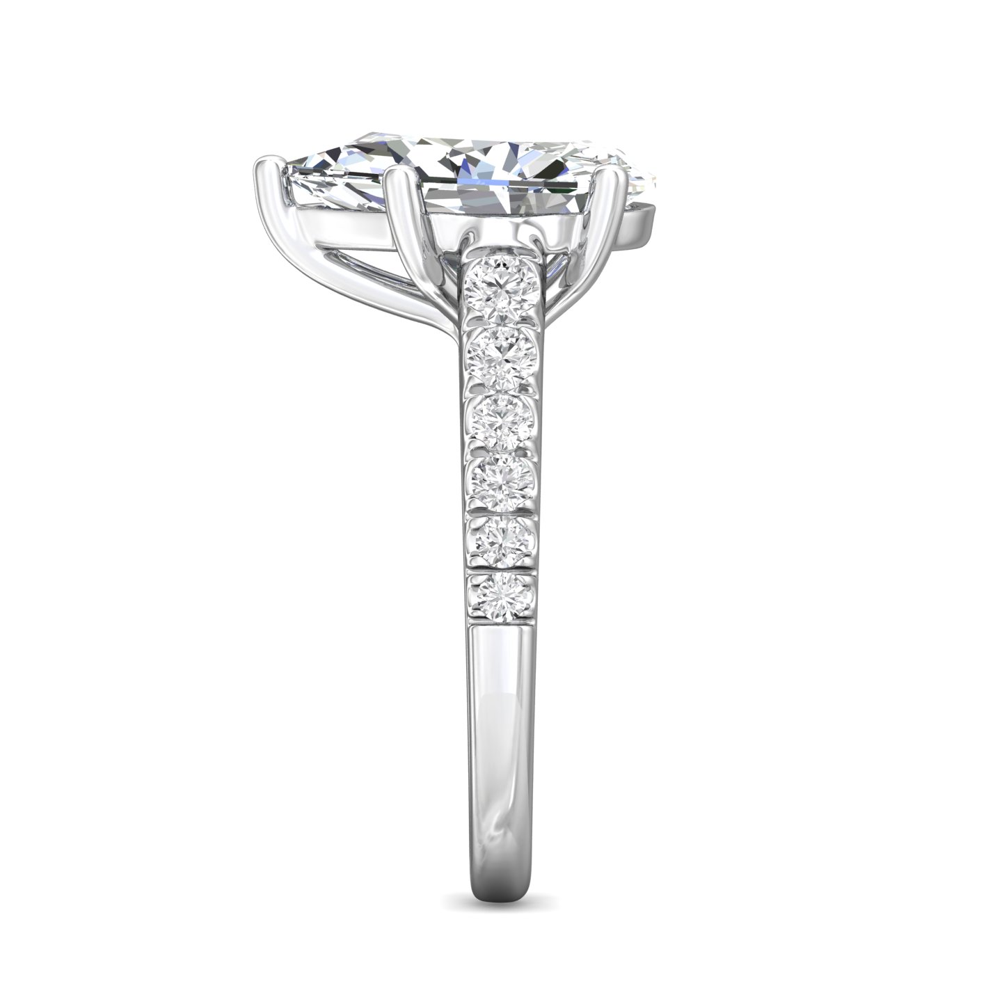 Platinum Pear Shape Diamond Engagement Ring
