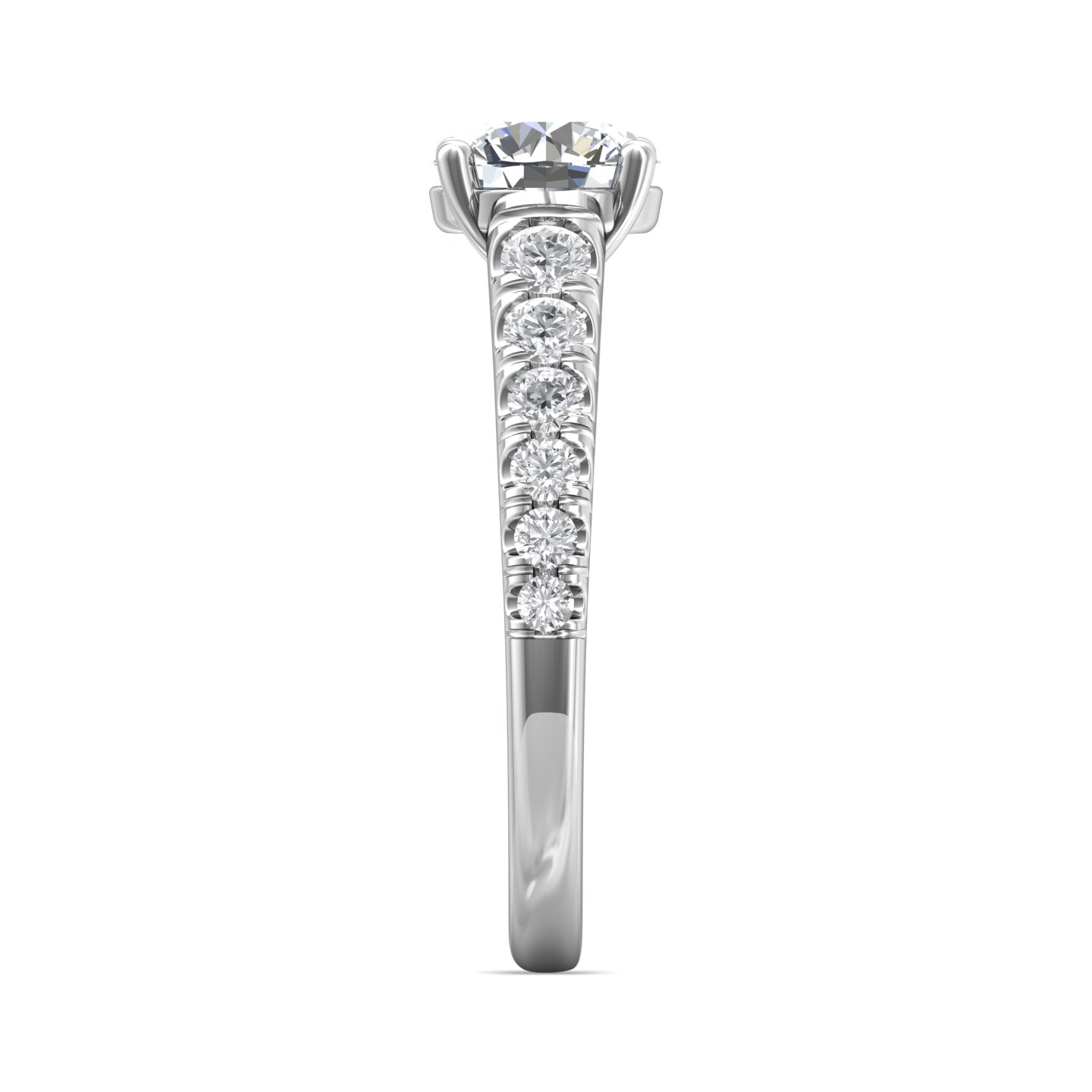 14K White Gold Round Diamond Engagement Ring