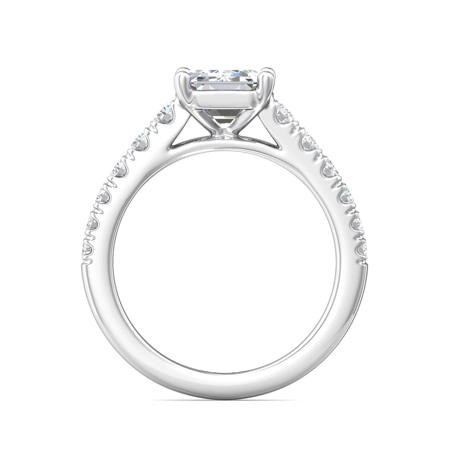 Platinum Emerald Cut Diamond Engagement Ring