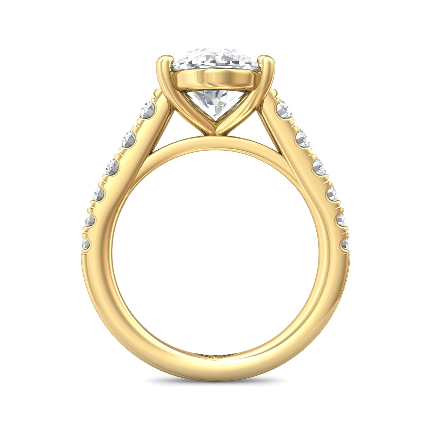 18K Yellow Gold Oval Diamond Engagement Ring