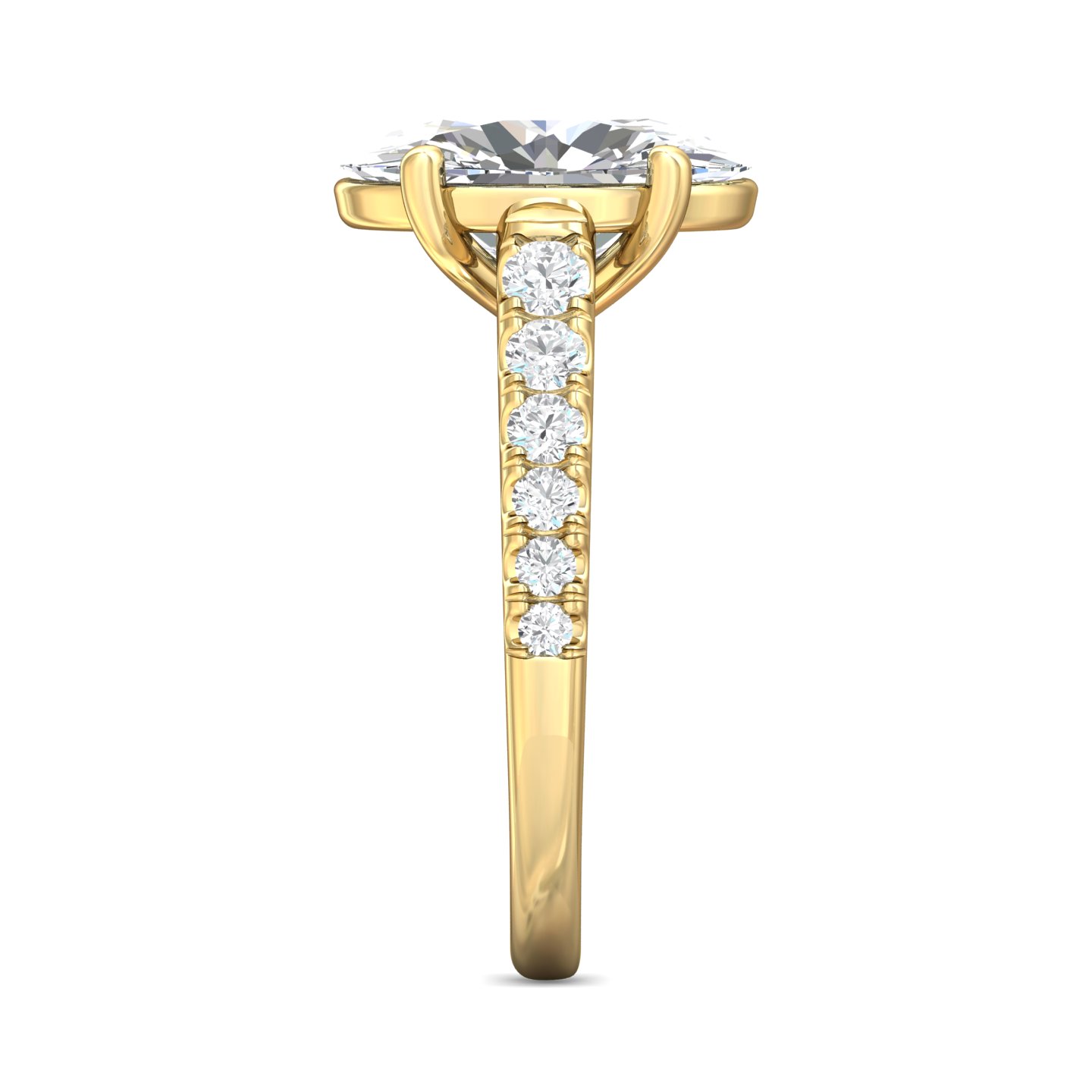 18K Yellow Gold Oval Diamond Engagement Ring