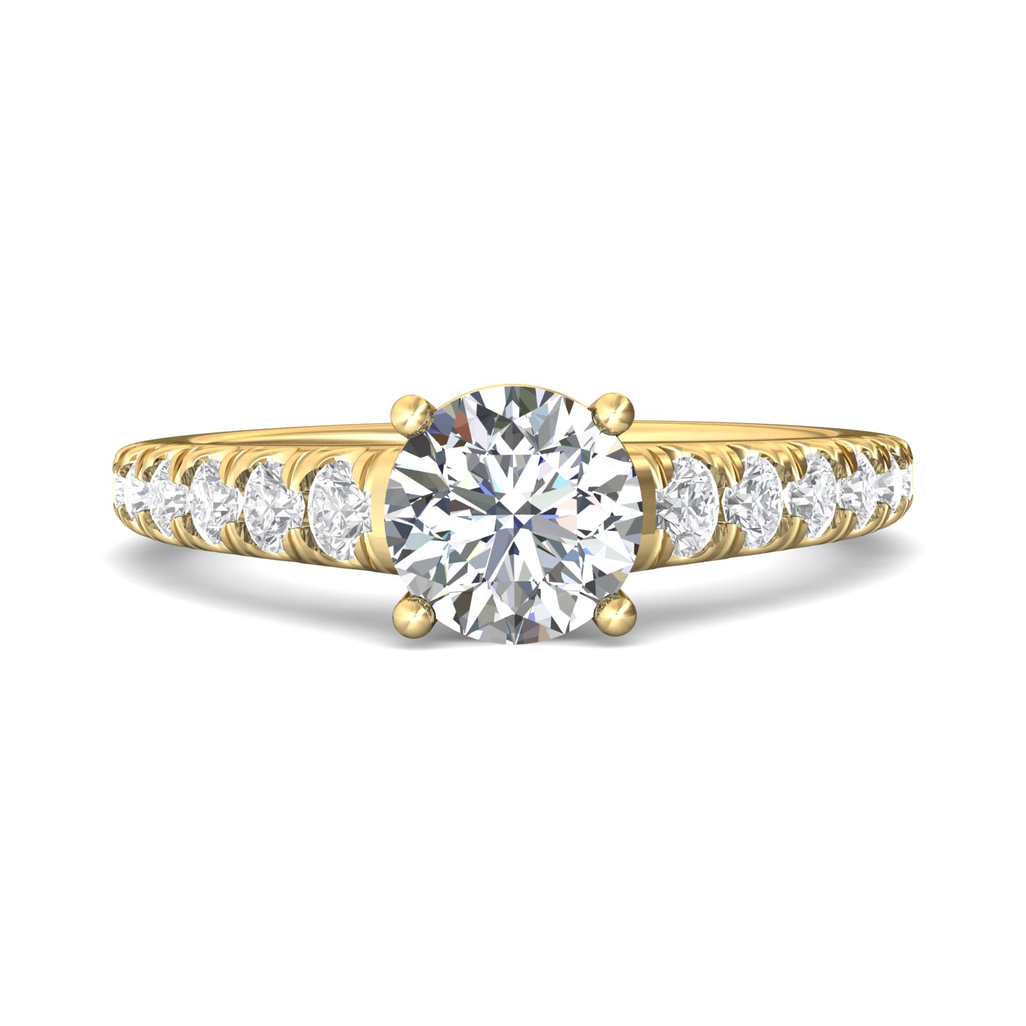 14K White Gold Round Diamond Engagement Ring