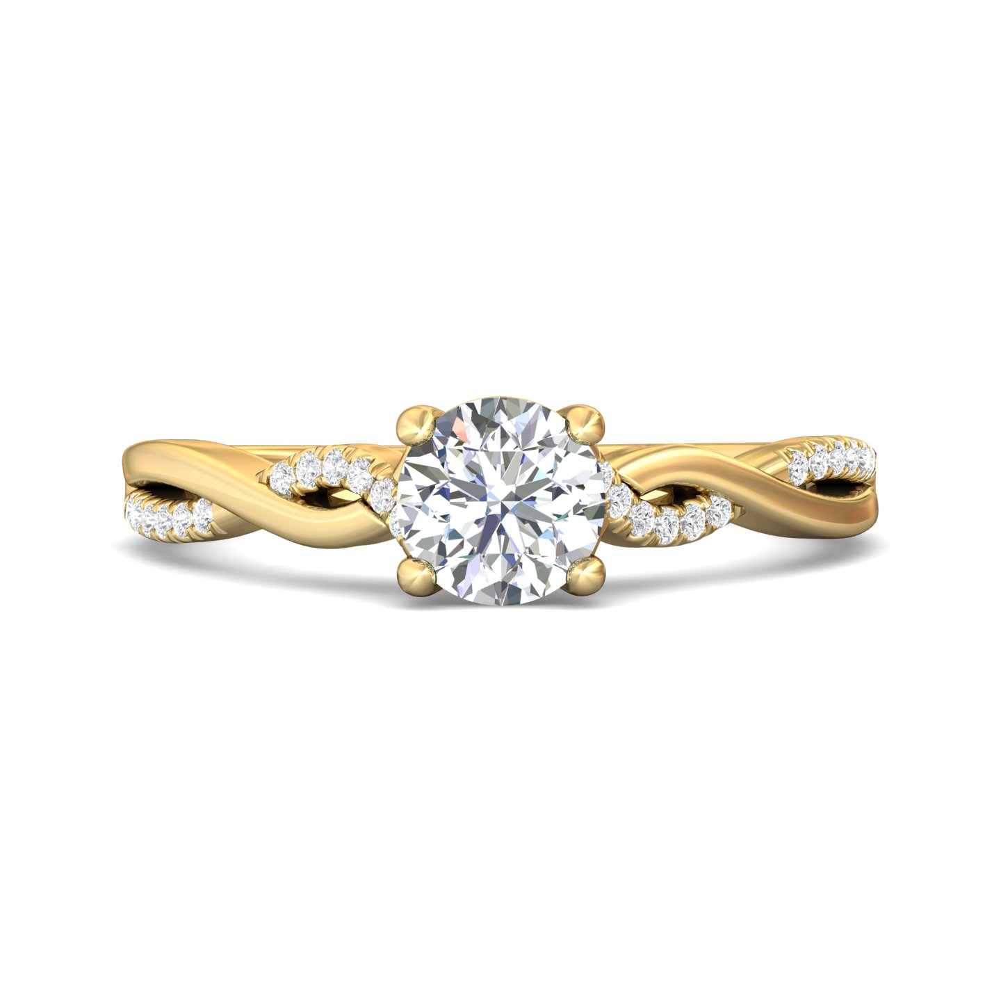 14K White Gold Round Diamond Engagement Ring