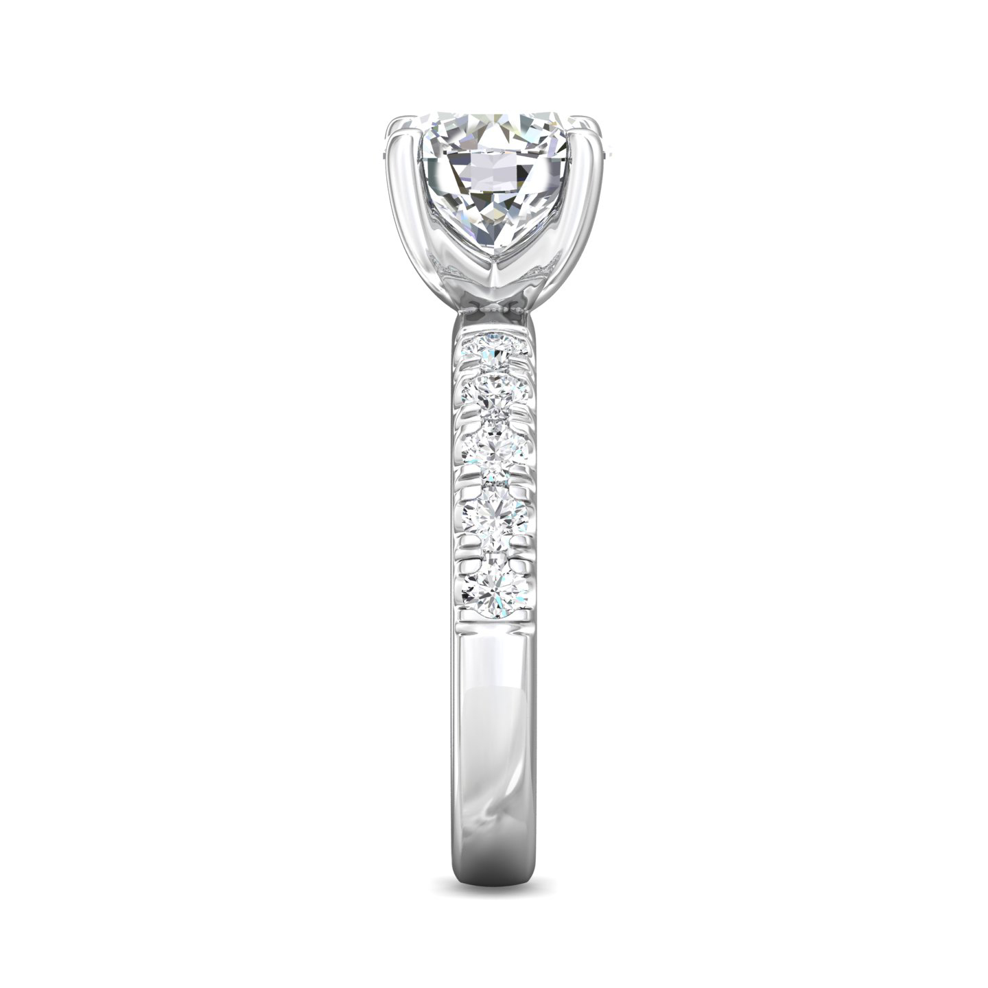 14K White Gold Round Diamond Engagement Ring