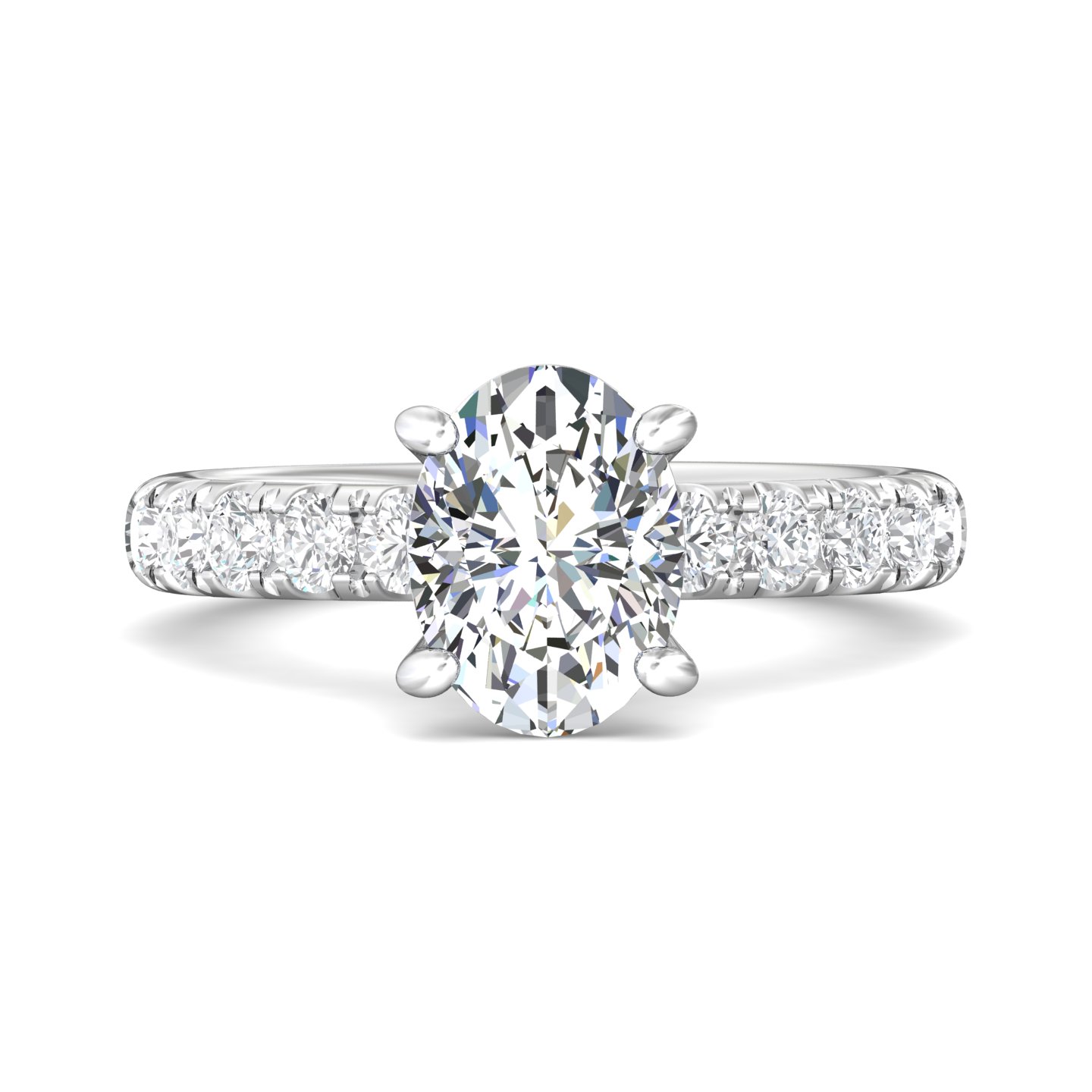 Platinum Oval Diamond Engagement Ring