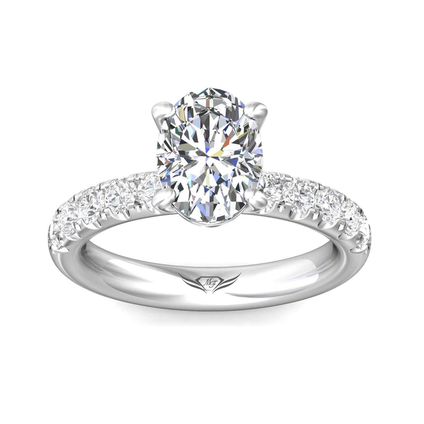 Platinum Oval Diamond Engagement Ring