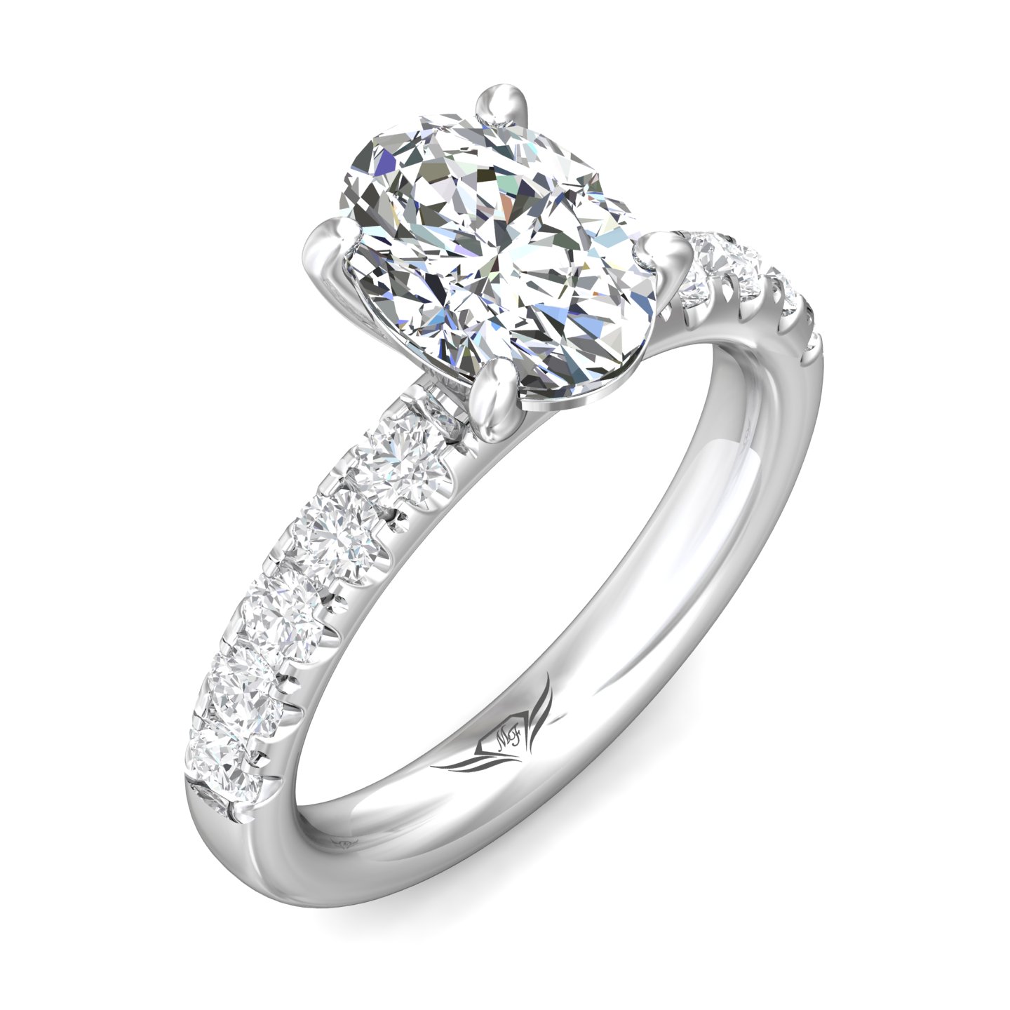 Platinum Oval Diamond Engagement Ring