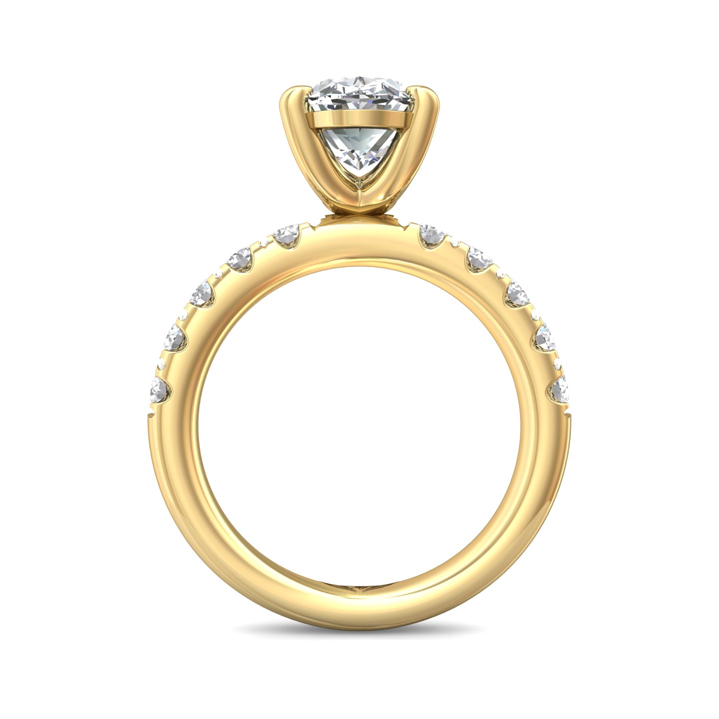 18K Yellow Gold Oval Diamond Engagement Ring