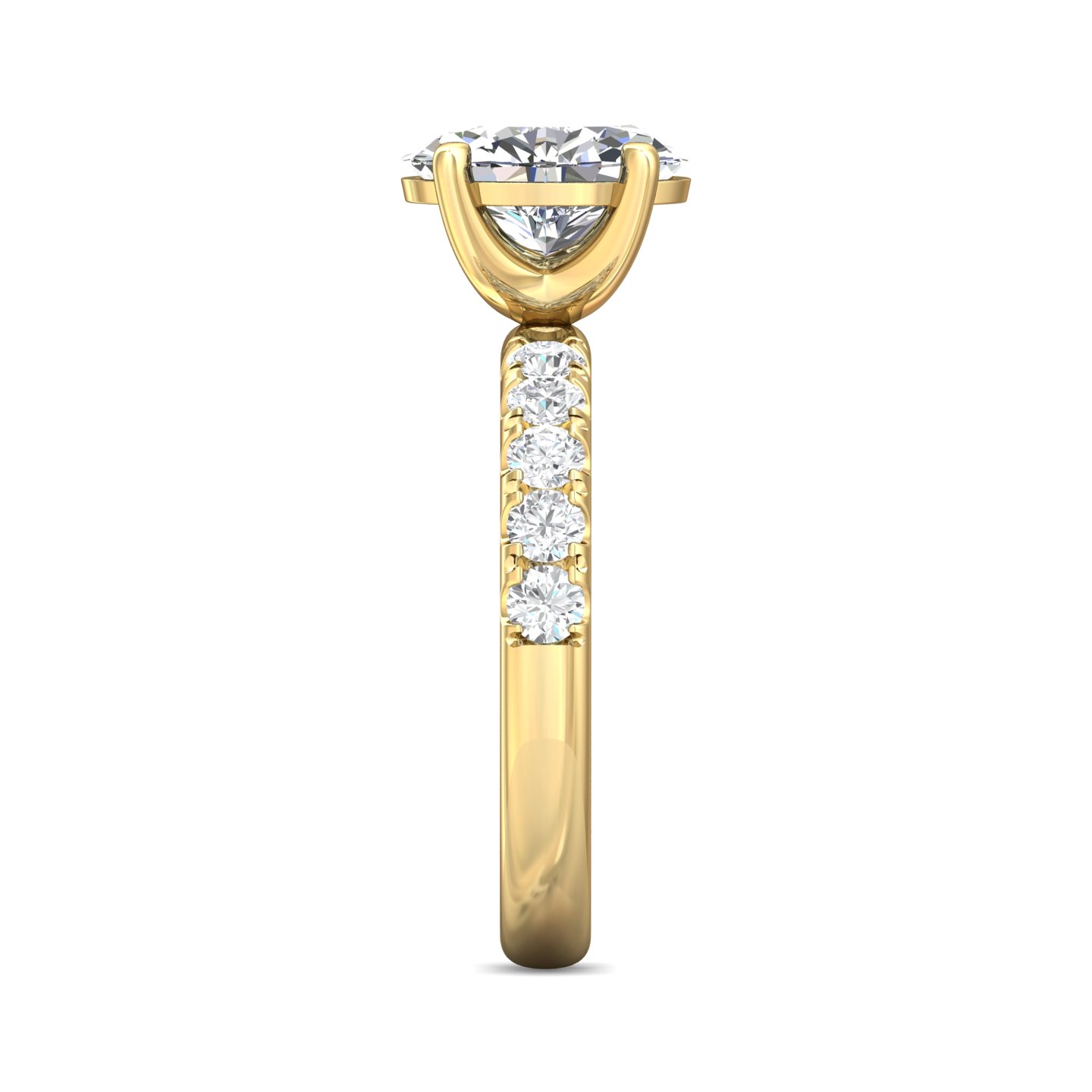18K Yellow Gold Oval Diamond Engagement Ring
