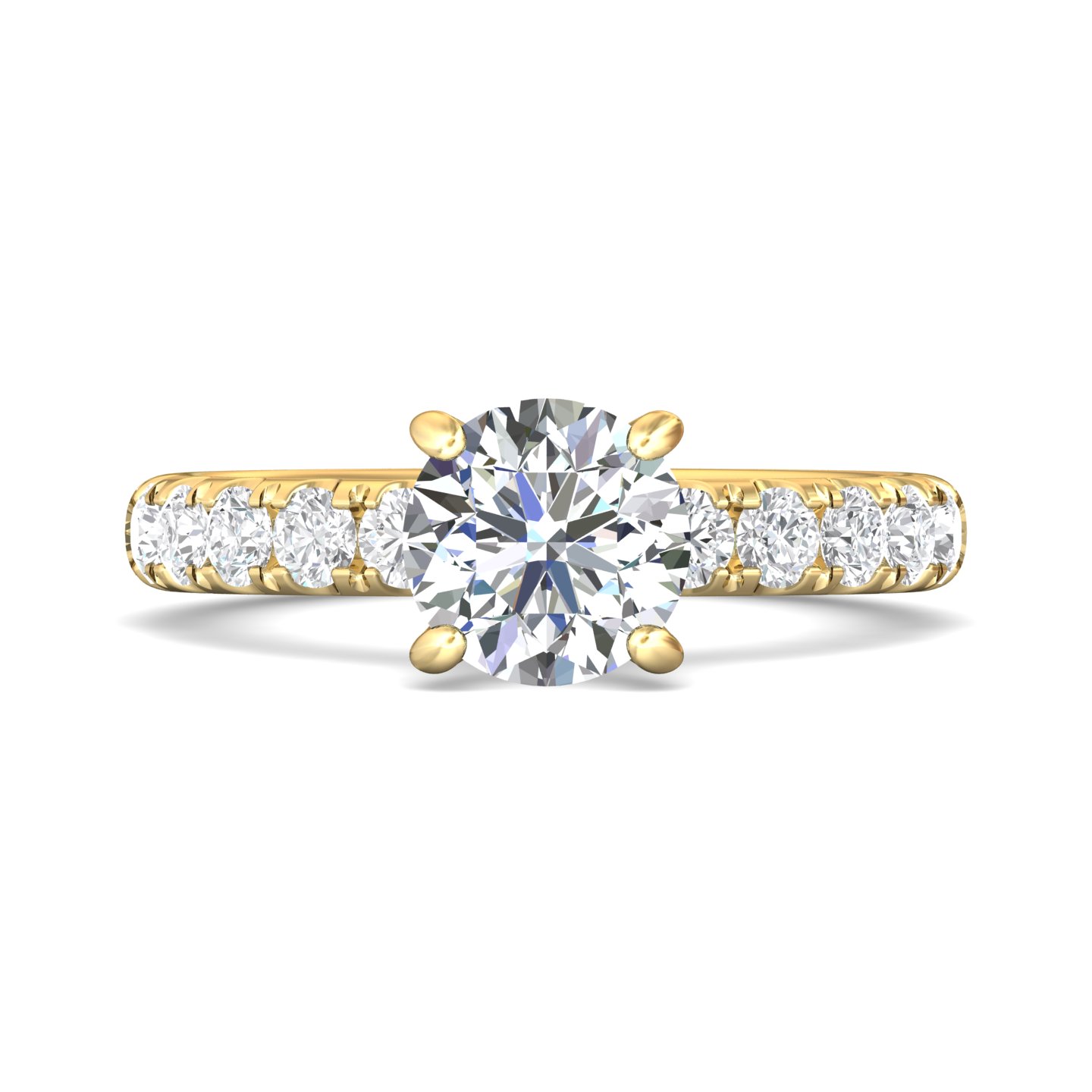 14K White Gold Round Diamond Engagement Ring