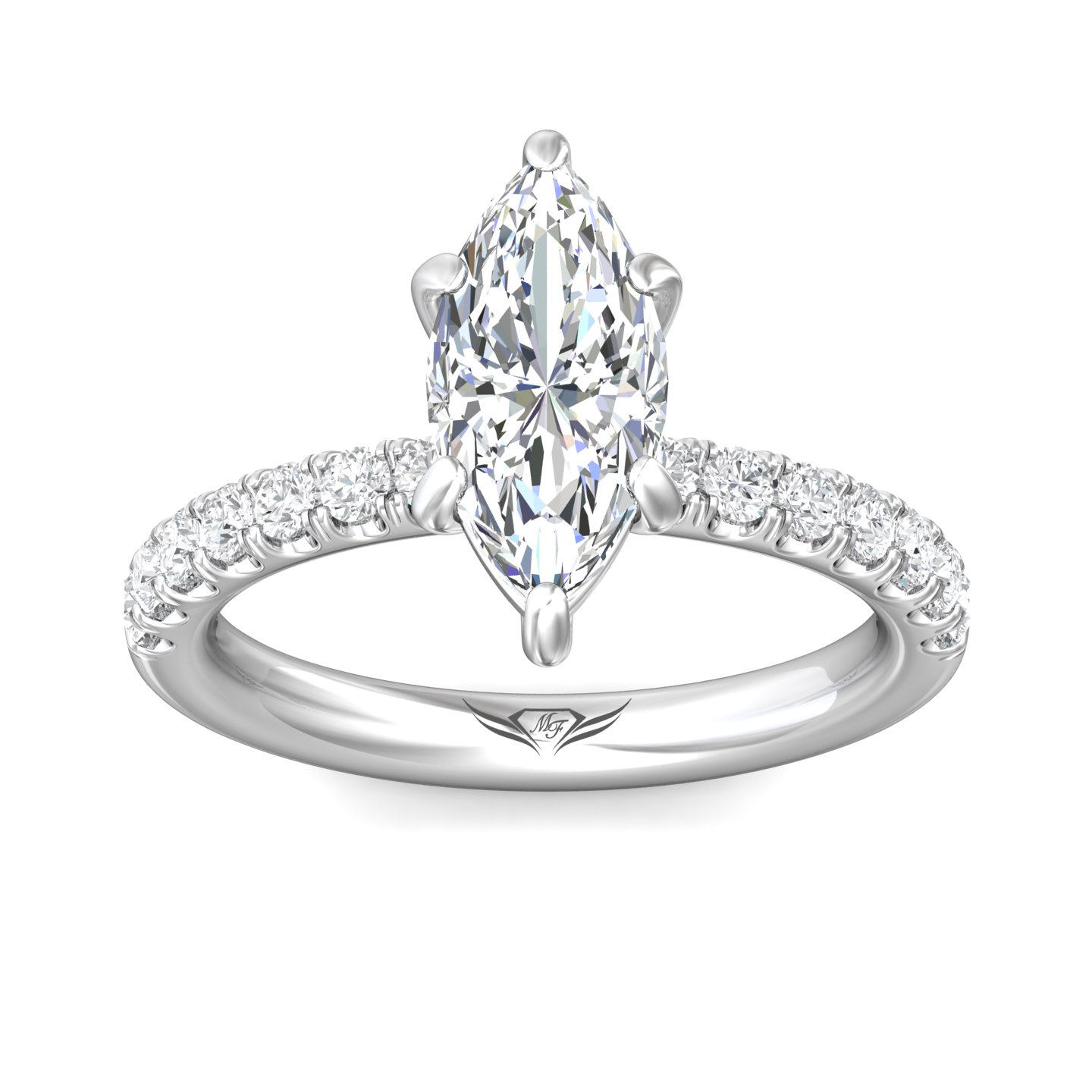 Platinum Marquise Diamond Engagement Ring