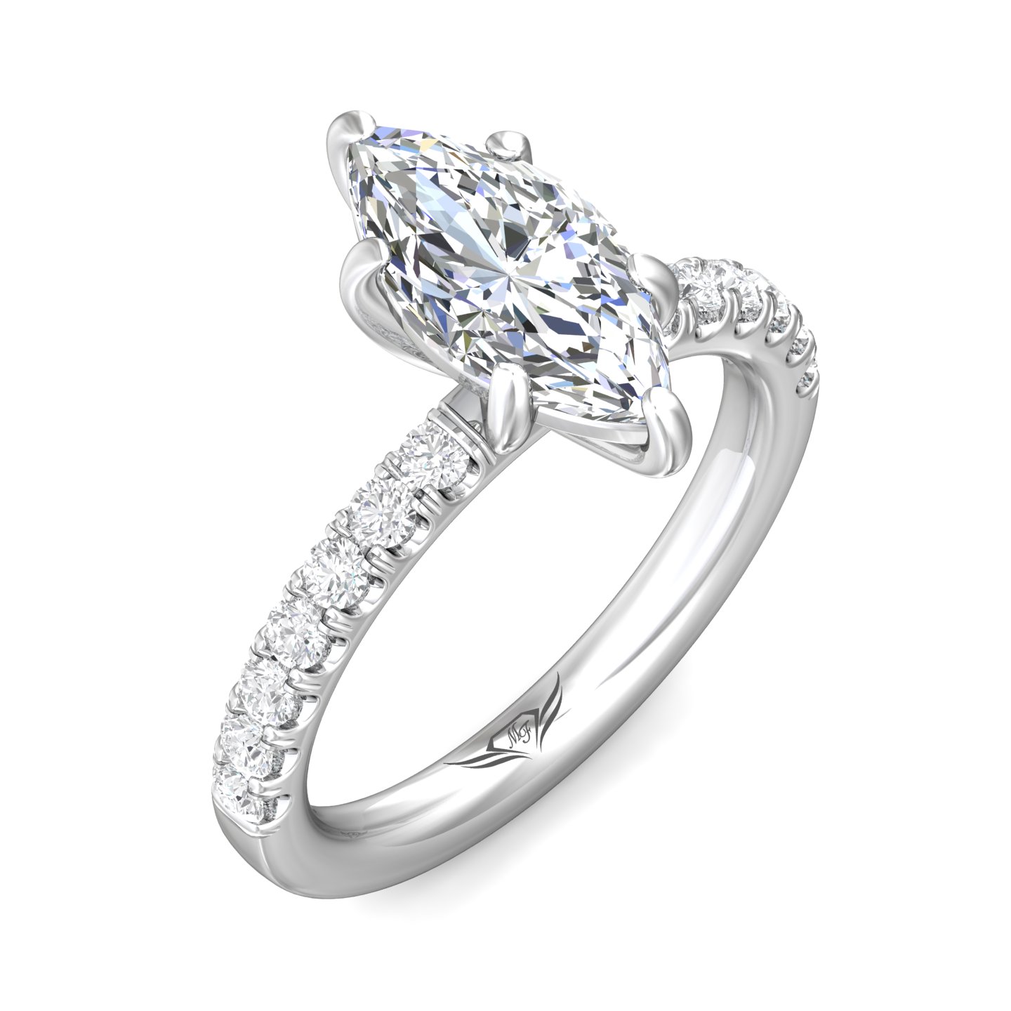 Platinum Marquise Diamond Engagement Ring