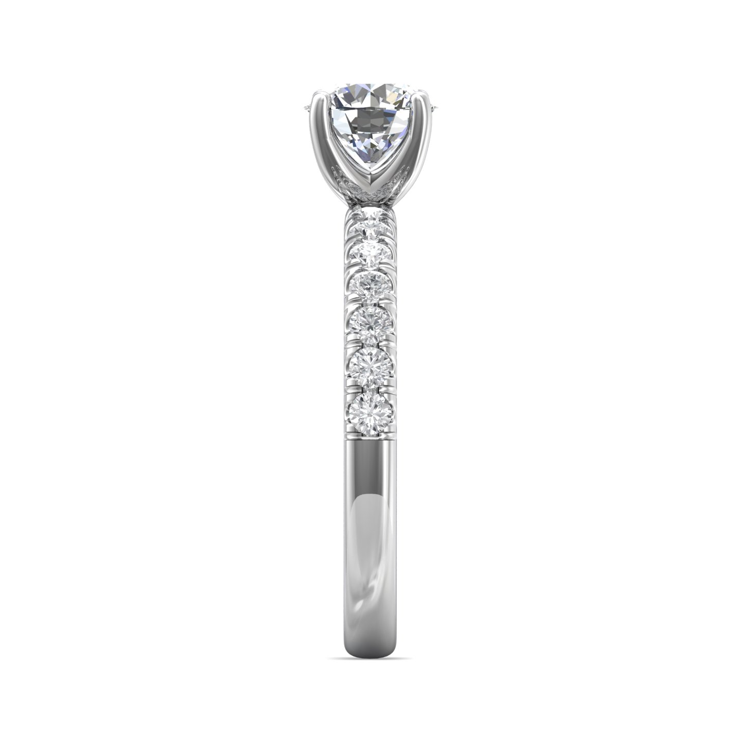 14K White Gold Round Diamond Engagement Ring
