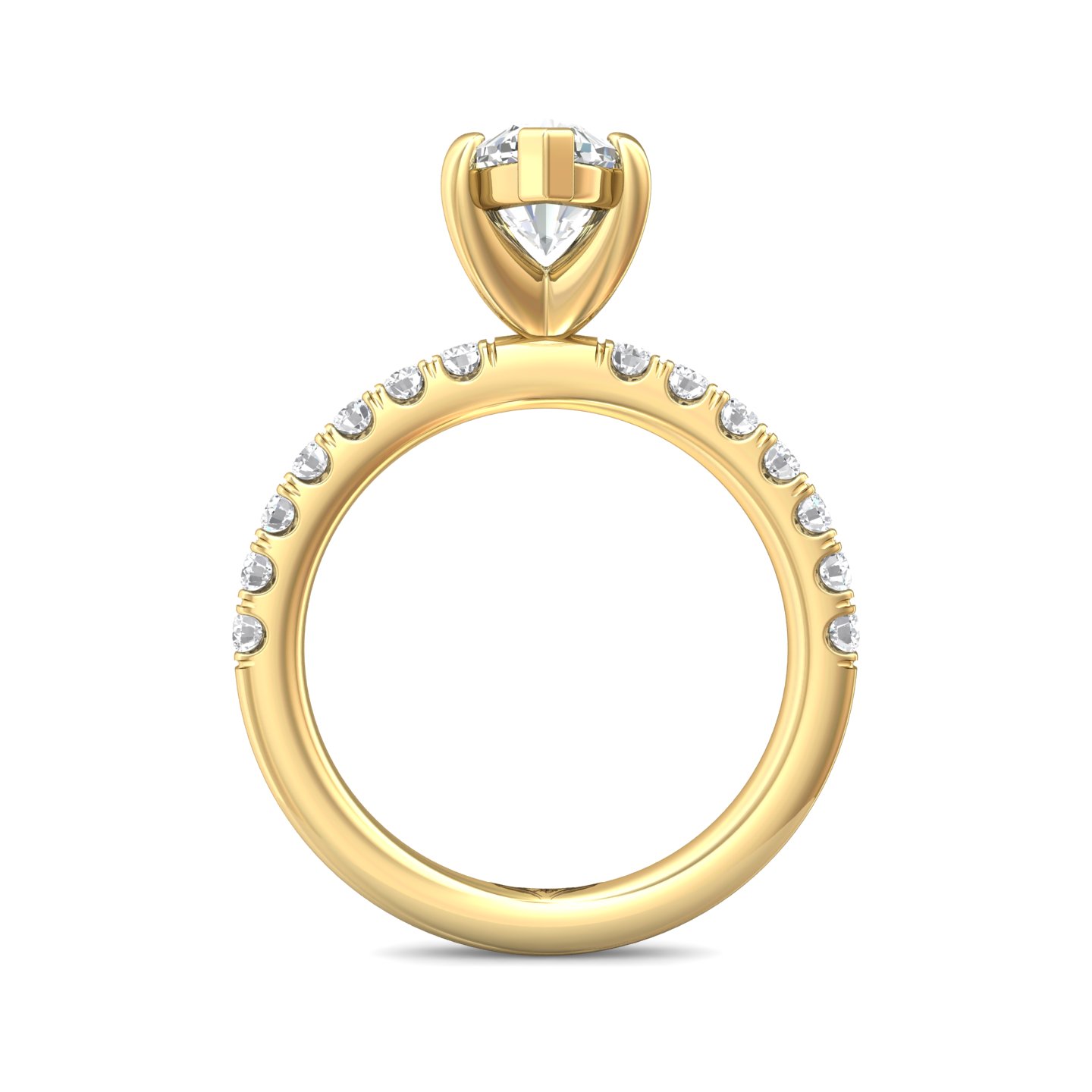 18K Yellow Gold Marquise Diamond Engagement Ring