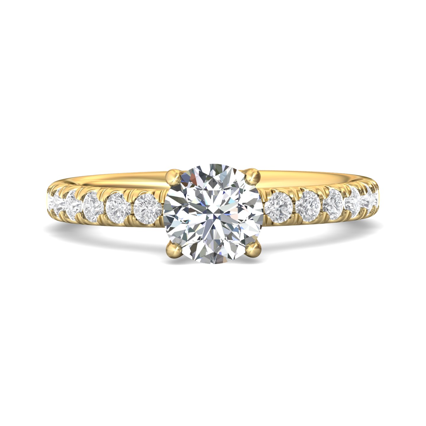 14K White Gold Round Diamond Engagement Ring