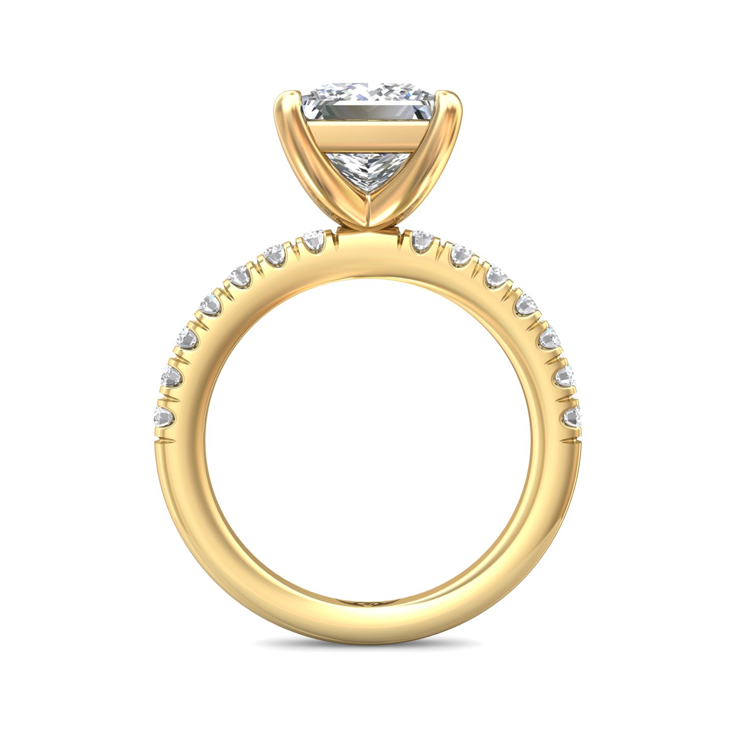 14K Yellow Gold Princess Diamond Engagement Ring