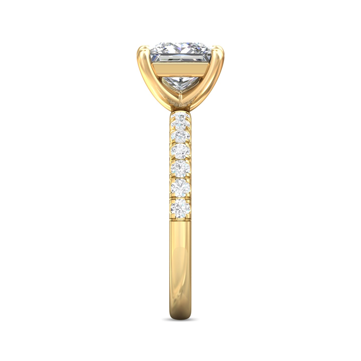 14K Yellow Gold Princess Diamond Engagement Ring