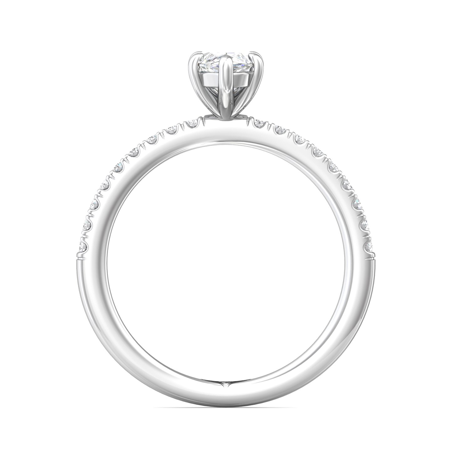 14K White Gold Marquise Diamond Engagement Ring