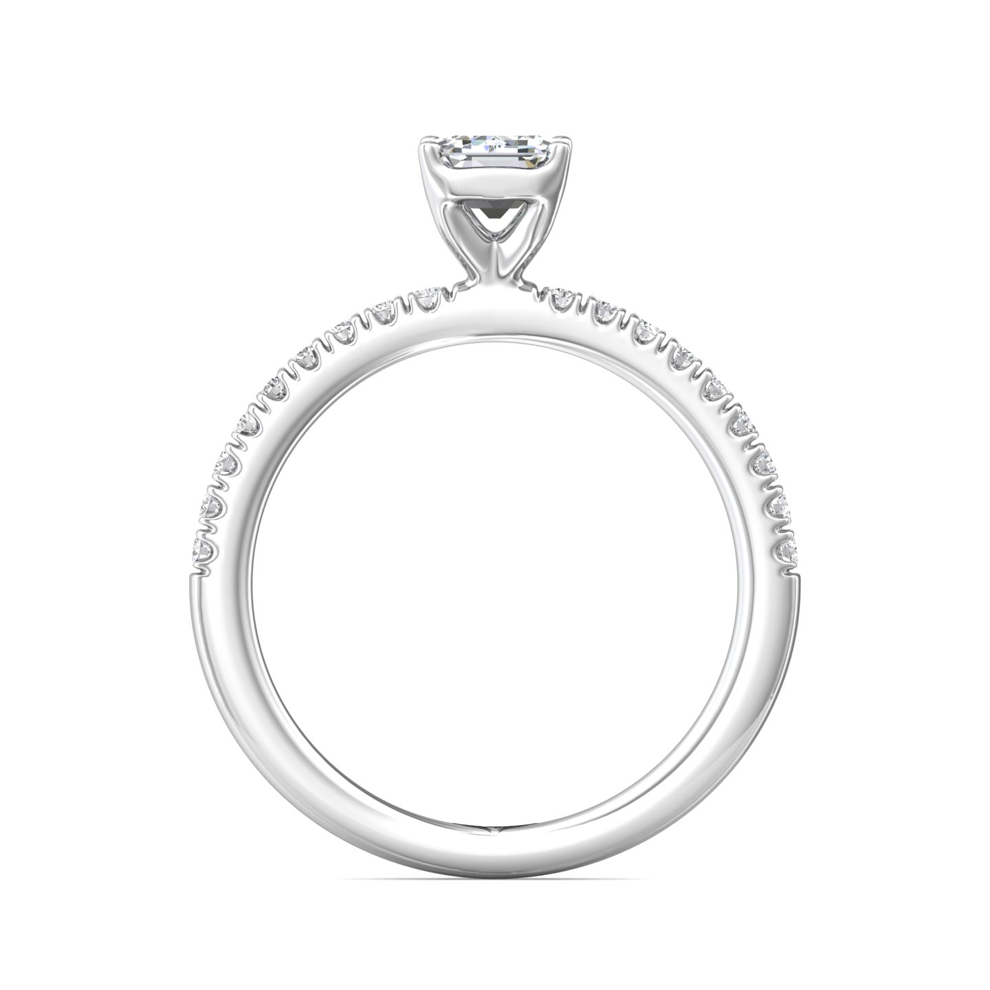 Platinum Emerald Cut Diamond Engagement Ring