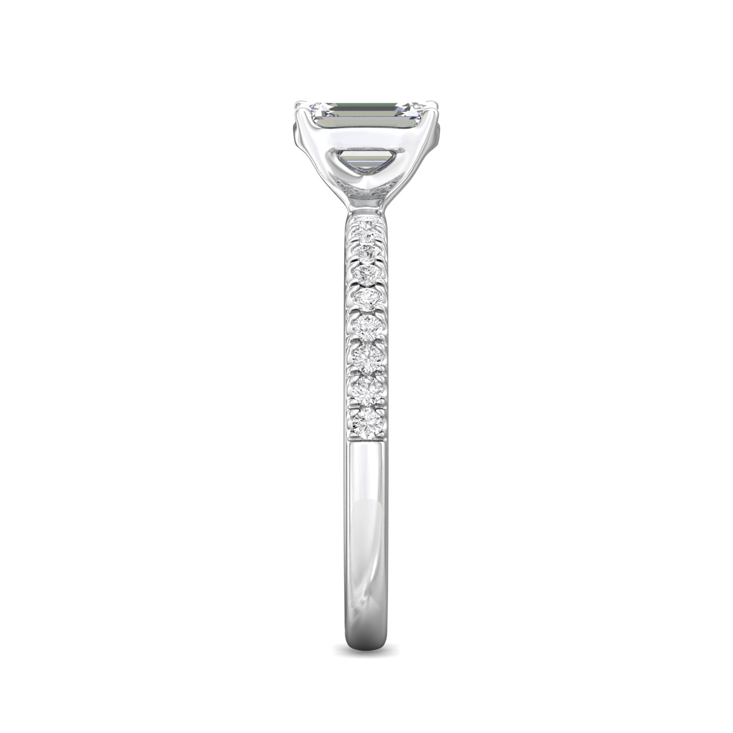 Platinum Emerald Cut Diamond Engagement Ring