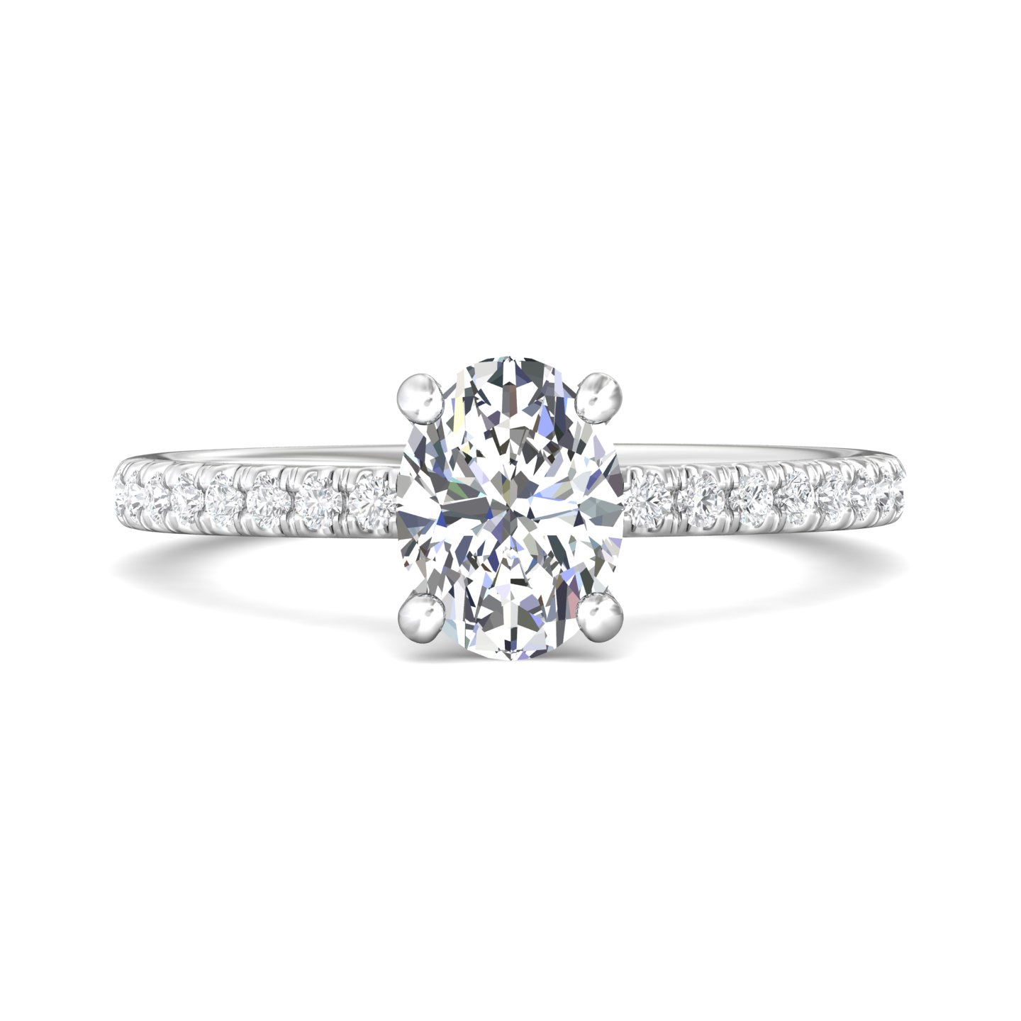 Platinum Oval Diamond Engagement Ring