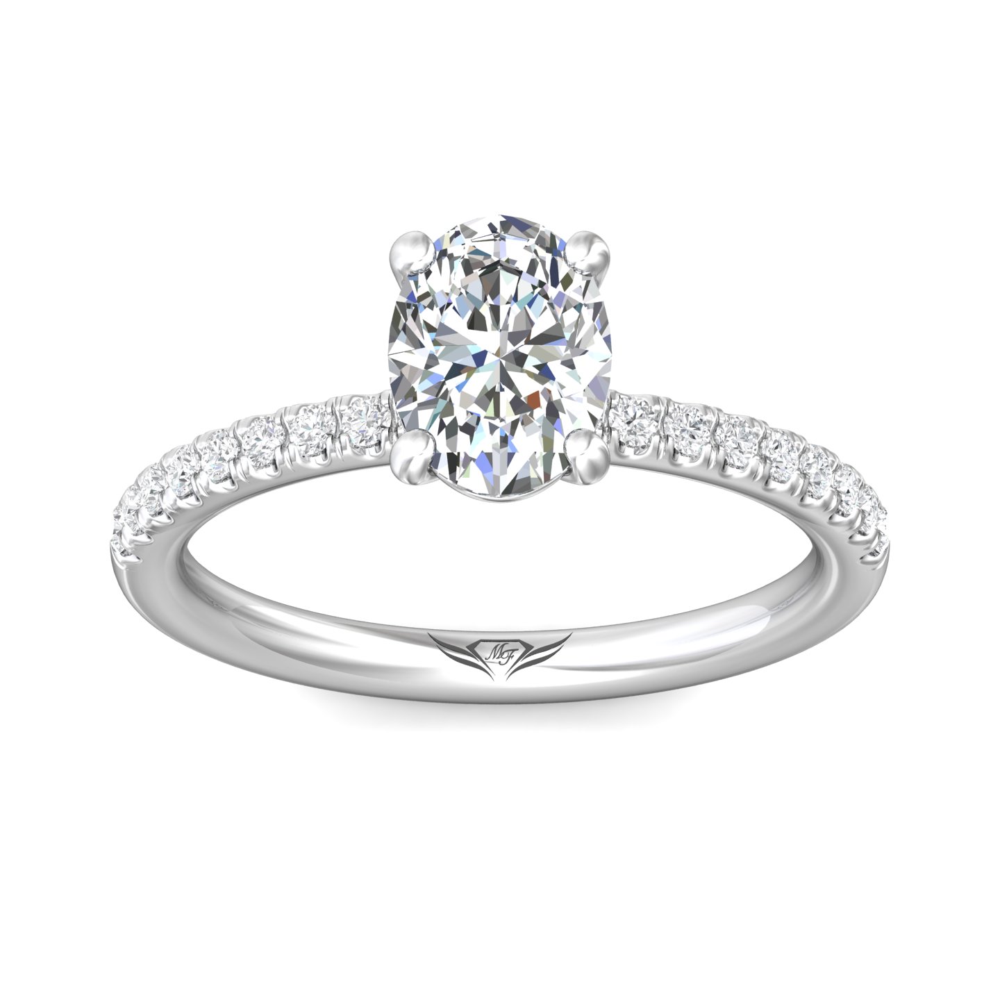 Platinum Oval Diamond Engagement Ring