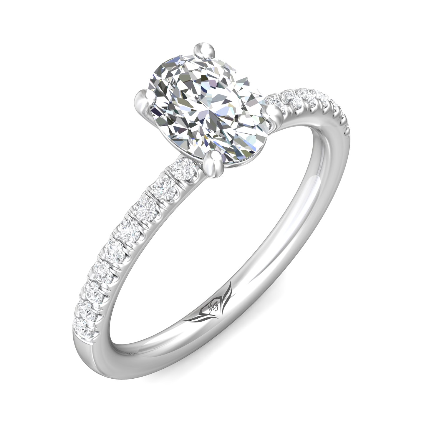 Platinum Oval Diamond Engagement Ring