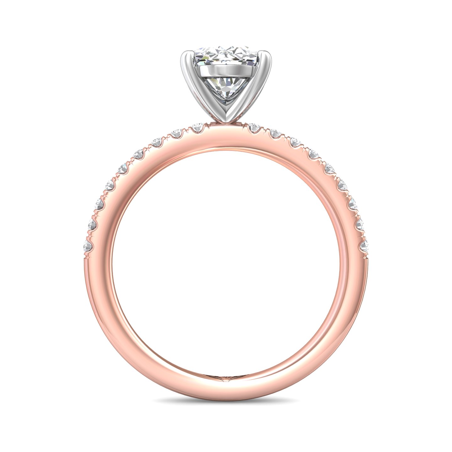 18K White and Rose Gold Pear Shape Diamond Engagement Ring