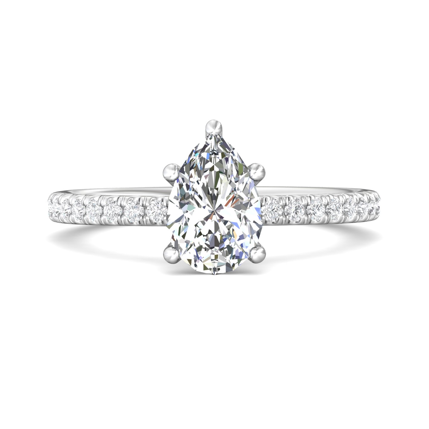 Platinum Pear Shape Diamond Engagement Ring